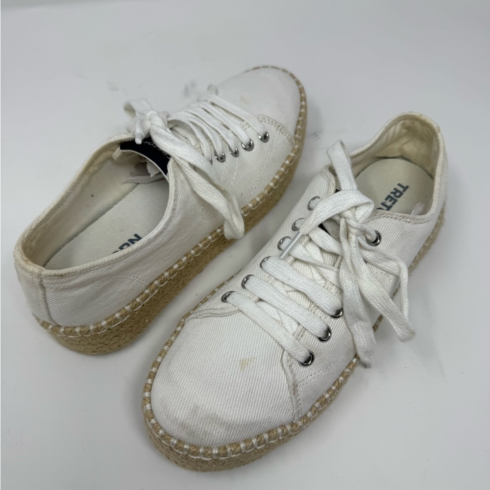 Tretorn Women’s Eve Lace Up Platform Espadrille‎ size 6 White Canvas Sneakers - Picture 7 of 12